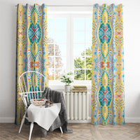 Indian Mandala Pattern Window Curtain Yellow Geometric Floral Mandala