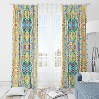 Indian Mandala Pattern Window Curtain Yellow Geometric Floral Mandala