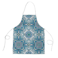 Indian Mandala Pattern Apron Blue Geometric Floral Mandala