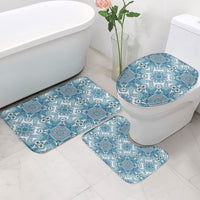 Indian Mandala Pattern Bathroom Set Blue Geometric Floral Mandala