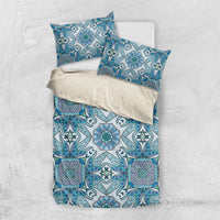 Indian Mandala Pattern Bedding Set Blue Geometric Floral Mandala