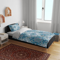 Indian Mandala Pattern Bedding Set Blue Geometric Floral Mandala