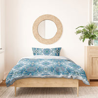 Indian Mandala Pattern Bedding Set Blue Geometric Floral Mandala