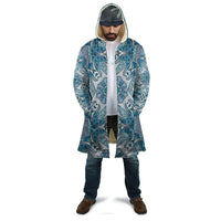 Indian Mandala Pattern Cloak Blue Geometric Floral Mandala