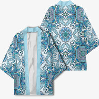 Indian Mandala Pattern Kimono Blue Geometric Floral Mandala