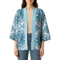 Indian Mandala Pattern Kimono Blue Geometric Floral Mandala