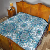 Indian Mandala Pattern Quilt Blue Geometric Floral Mandala
