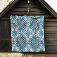 Indian Mandala Pattern Quilt Blue Geometric Floral Mandala
