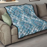 Indian Mandala Pattern Quilt Blue Geometric Floral Mandala