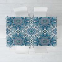 Indian Mandala Pattern Tablecloth Blue Geometric Floral Mandala