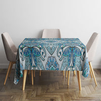 Indian Mandala Pattern Tablecloth Blue Geometric Floral Mandala