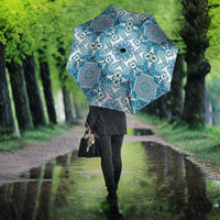 Indian Mandala Pattern Umbrella Blue Geometric Floral Mandala