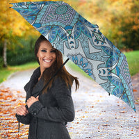 Indian Mandala Pattern Umbrella Blue Geometric Floral Mandala