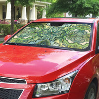 Indian Mandala Pattern Auto Sun Shade Green Geometric Floral Mandala