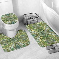Indian Mandala Pattern Bathroom Set Green Geometric Floral Mandala
