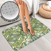 Indian Mandala Pattern Bathroom Set Green Geometric Floral Mandala