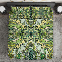Indian Mandala Pattern Bedding Set Green Geometric Floral Mandala