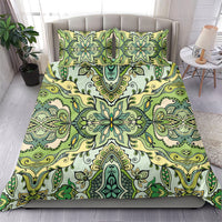 Indian Mandala Pattern Bedding Set Green Geometric Floral Mandala