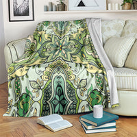 Indian Mandala Pattern Blanket Green Geometric Floral Mandala
