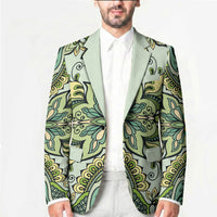 Indian Mandala Pattern Blazer Green Geometric Floral Mandala