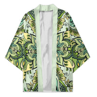 Indian Mandala Pattern Kimono Green Geometric Floral Mandala