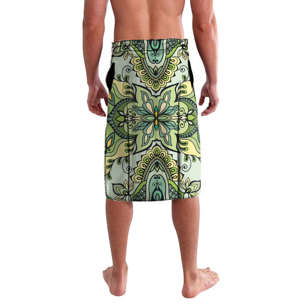Indian Mandala Pattern Lavalava Green Geometric Floral Mandala