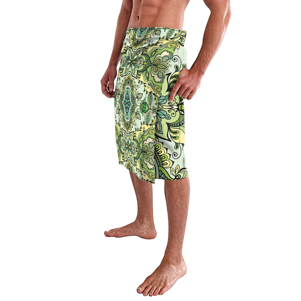 Indian Mandala Pattern Lavalava Green Geometric Floral Mandala