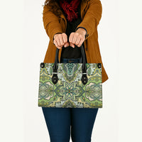 Indian Mandala Pattern Leather Bag Green Geometric Floral Mandala