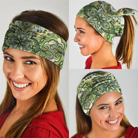 Indian Mandala Pattern Neck Gaiter Green Geometric Floral Mandala