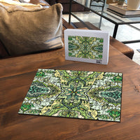 Indian Mandala Pattern Puzzle Green Geometric Floral Mandala