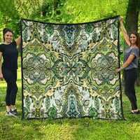 Indian Mandala Pattern Quilt Green Geometric Floral Mandala