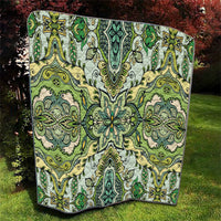 Indian Mandala Pattern Quilt Green Geometric Floral Mandala
