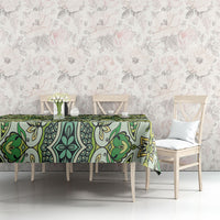 Indian Mandala Pattern Tablecloth Green Geometric Floral Mandala