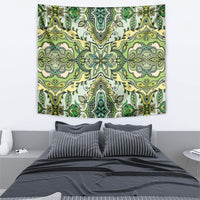 Indian Mandala Pattern Tapestry Green Geometric Floral Mandala