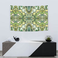 Indian Mandala Pattern Tapestry Green Geometric Floral Mandala