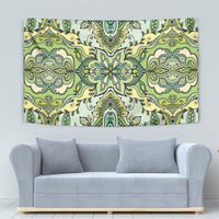 Indian Mandala Pattern Tapestry Green Geometric Floral Mandala