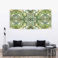 Indian Mandala Pattern Tapestry Green Geometric Floral Mandala