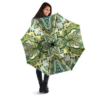 Indian Mandala Pattern Umbrella Green Geometric Floral Mandala