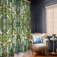 Indian Mandala Pattern Window Curtain Green Geometric Floral Mandala
