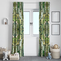 Indian Mandala Pattern Window Curtain Green Geometric Floral Mandala