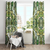 Indian Mandala Pattern Window Curtain Green Geometric Floral Mandala