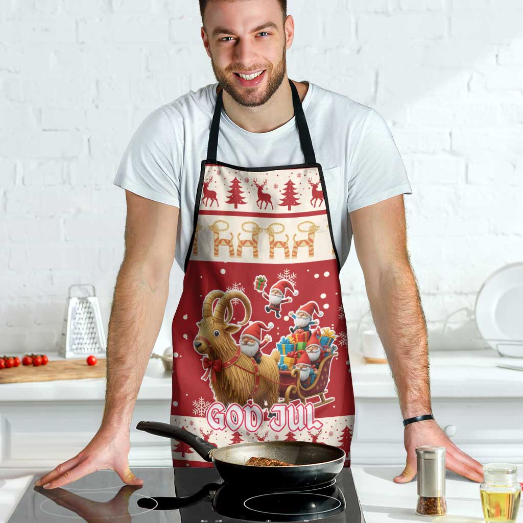 Sweden Christmas Apron God Jul Nordic Julbock - Wonder Print Shop