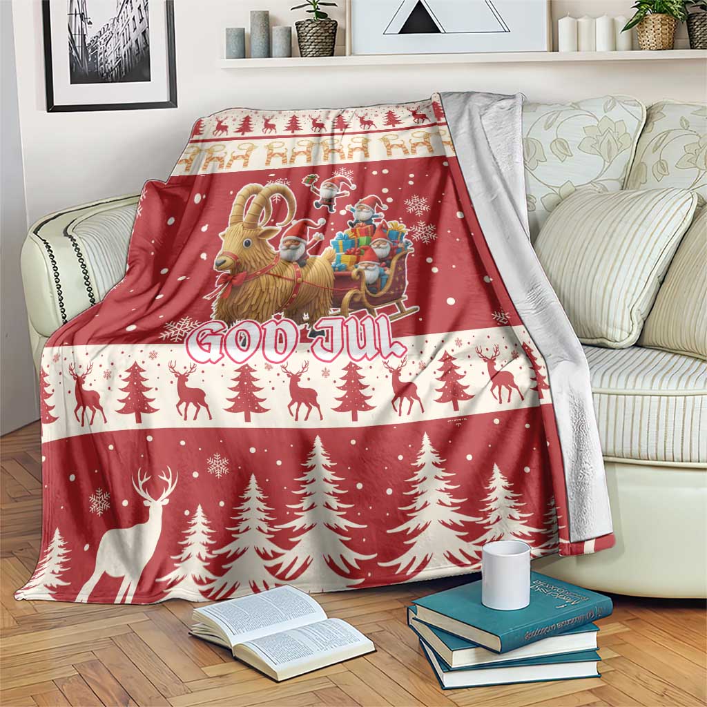 Sweden Christmas Blanket God Jul Nordic Julbock - Wonder Print Shop
