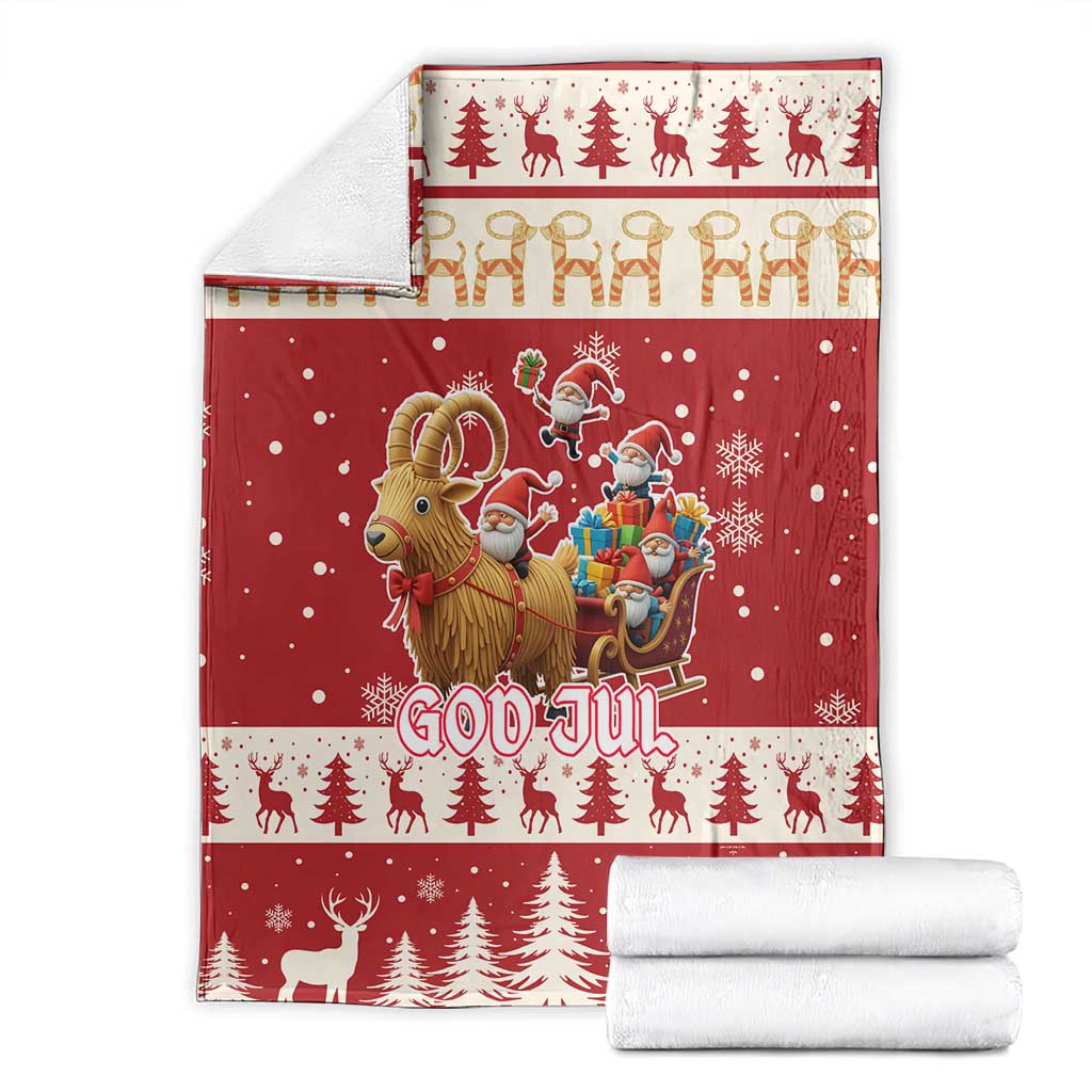 Sweden Christmas Blanket God Jul Nordic Julbock - Wonder Print Shop