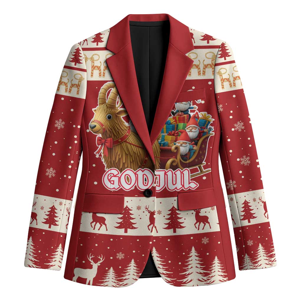 Sweden Christmas Blazer God Jul Nordic Julbock - Wonder Print Shop