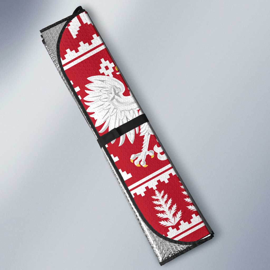 Poland Christmas Auto Sun Shade Emblem With Flag Style - Wonder Print Shop
