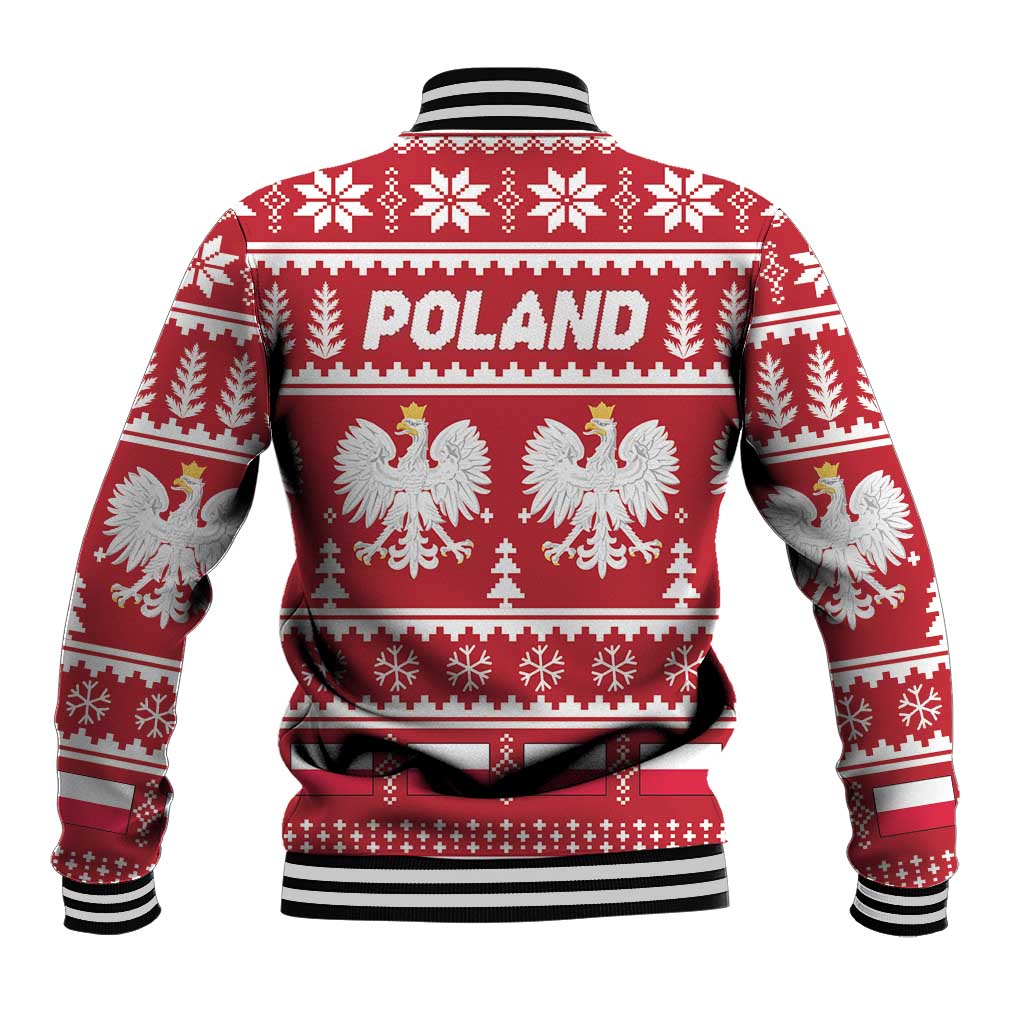 Poland Christmas Baseball Jacket Emblem With Flag Style - Wonder Print Shop