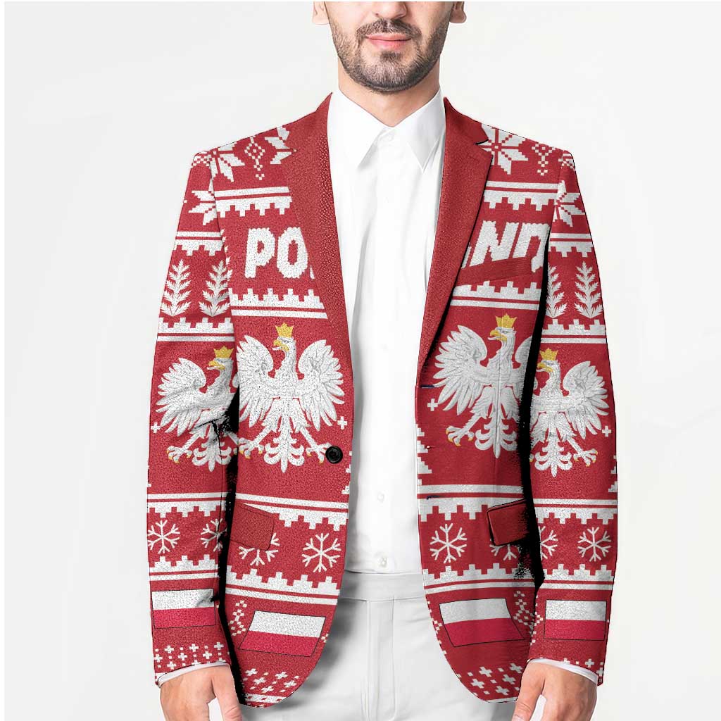 Poland Christmas Blazer Emblem With Flag Style - Wonder Print Shop