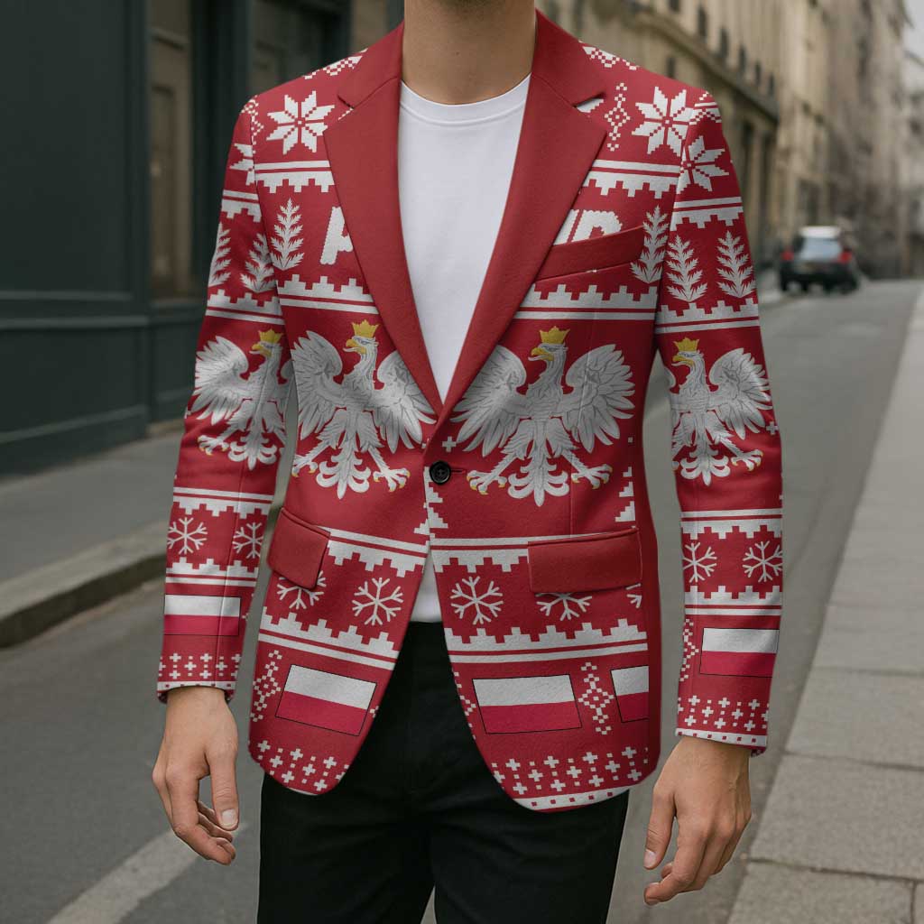 Poland Christmas Blazer Emblem With Flag Style - Wonder Print Shop