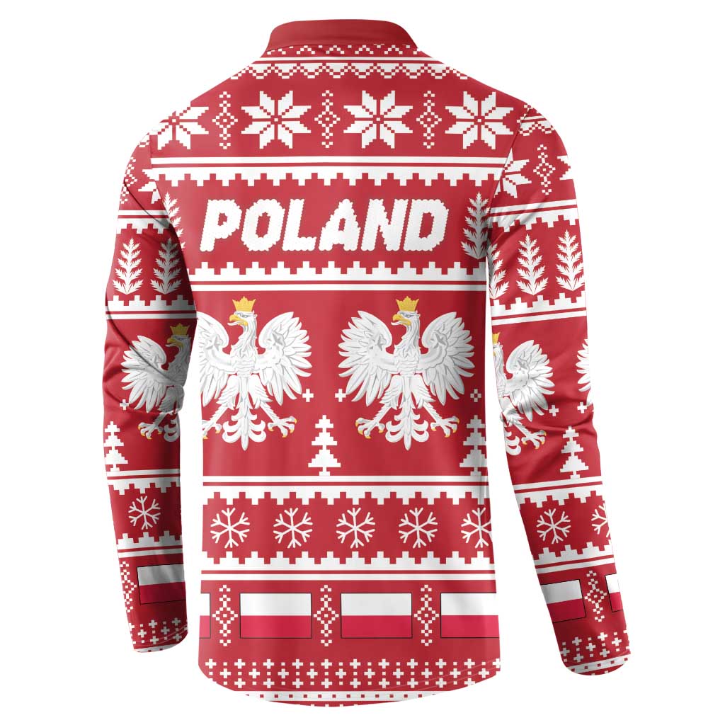 Poland Christmas Button Sweatshirt Emblem With Flag Style - Wonder Print Shop